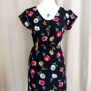 $78 ~TUCKER for TARGET~ FLORAL DRESS - BLACK M